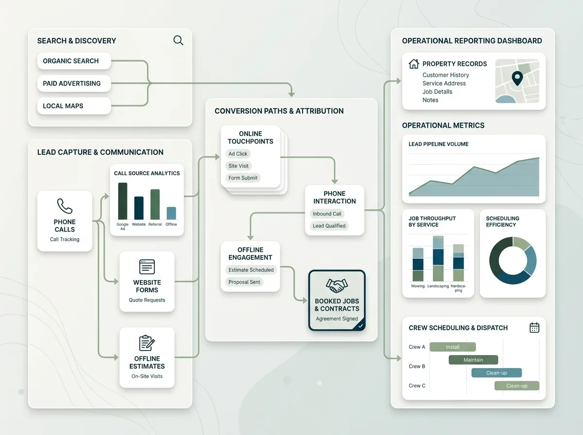Dashboard view of analytics attribution