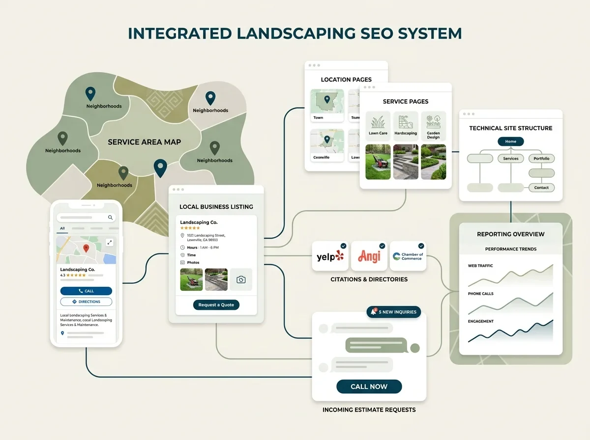 Illustration of seo local search