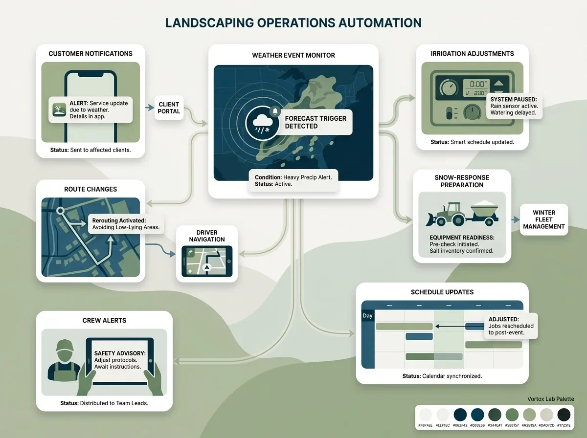 Illustration of ai development weather automation