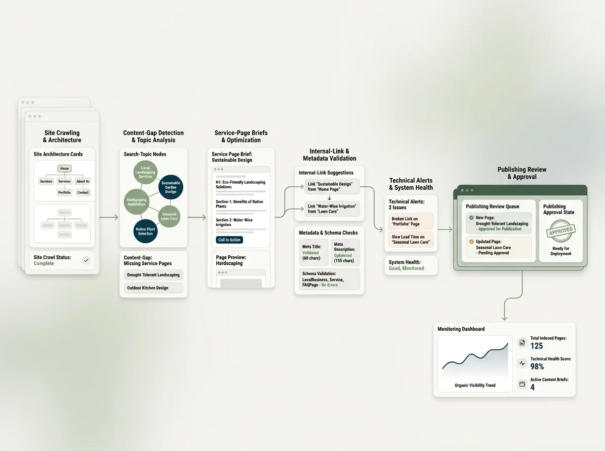 Illustration of ai marketing ai seo automation