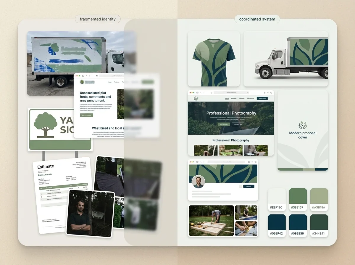 Illustration of brand rebranding