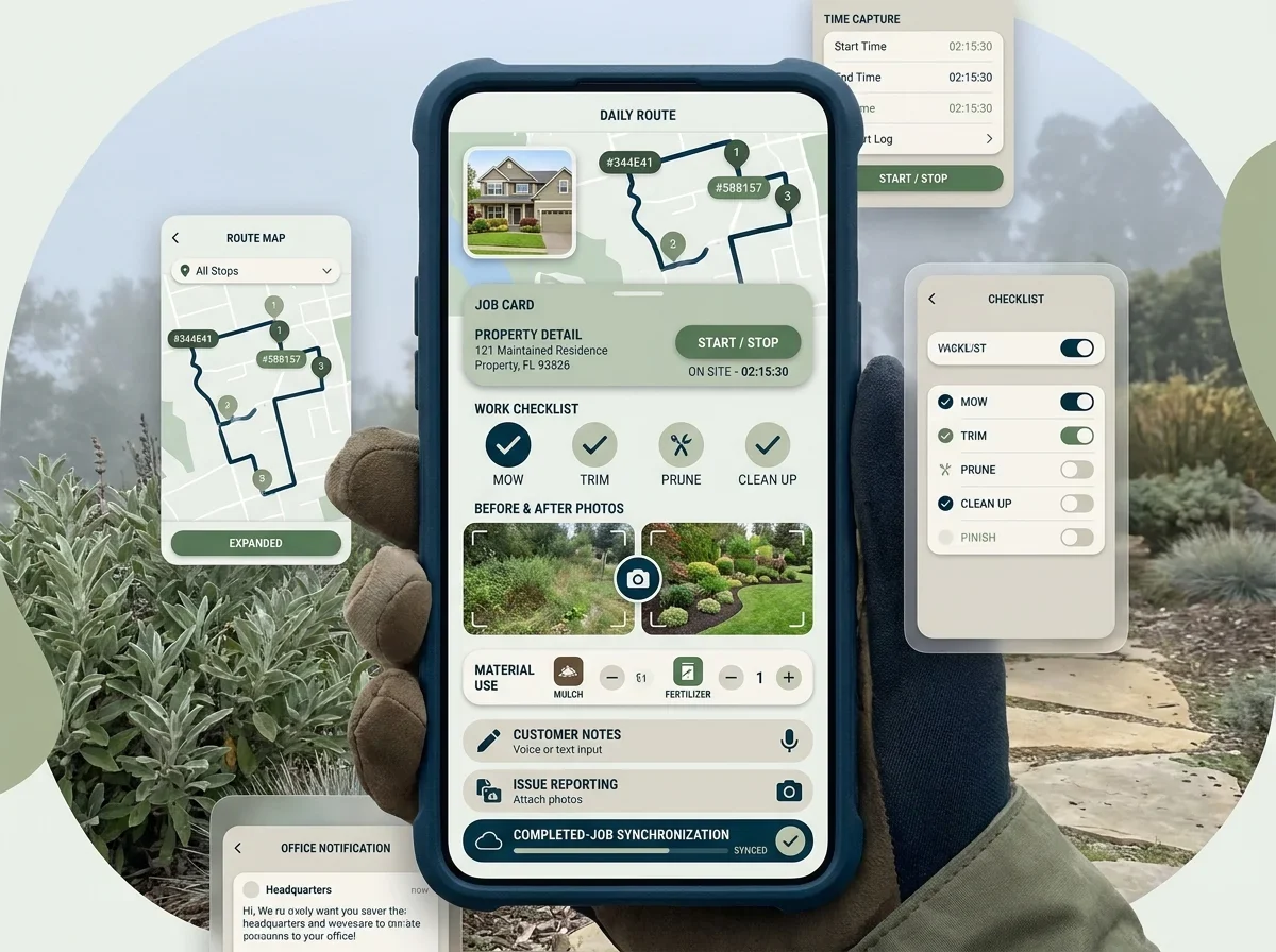Screen showing software mobile app development