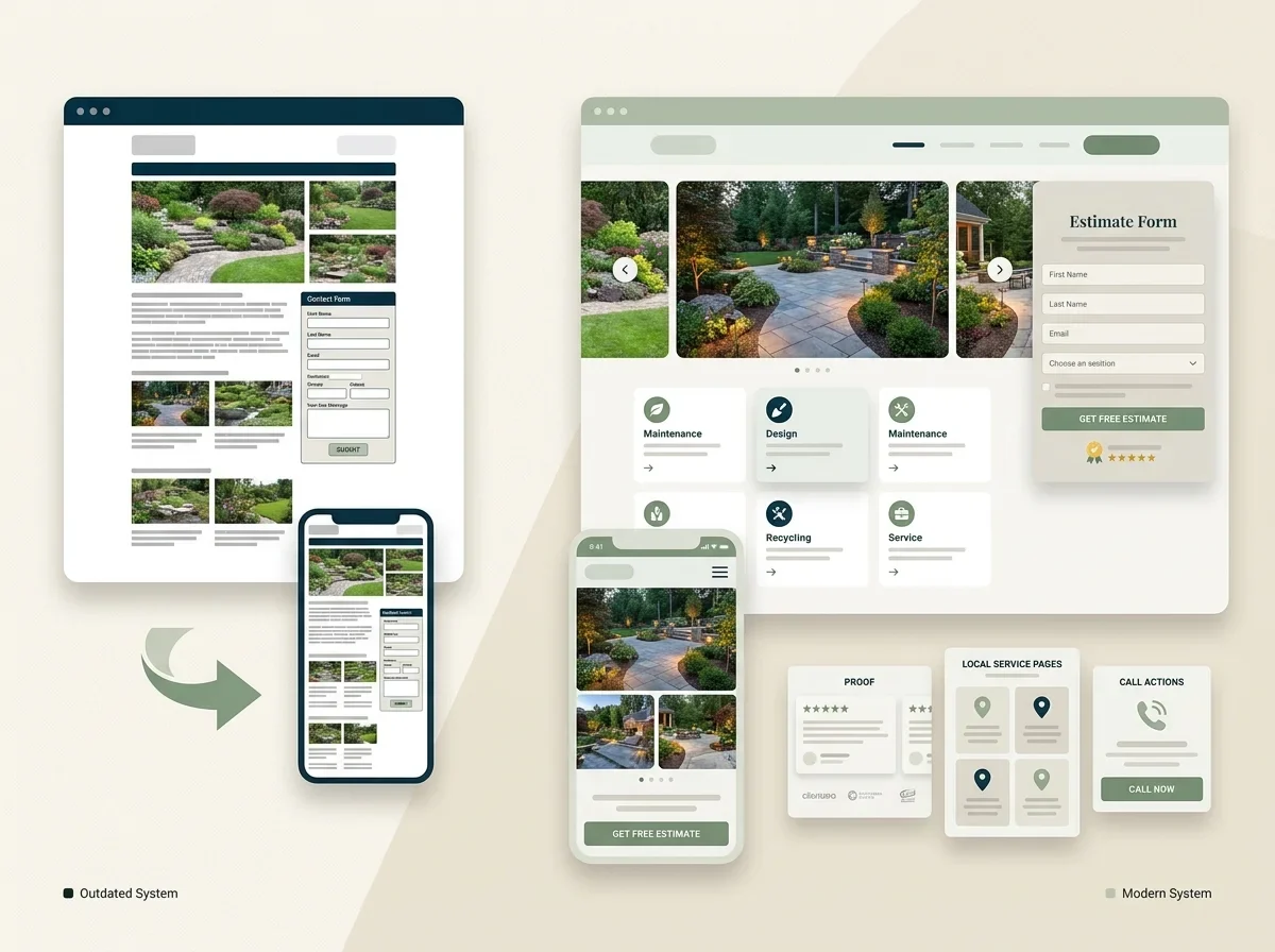 Illustration of web website redevelopment