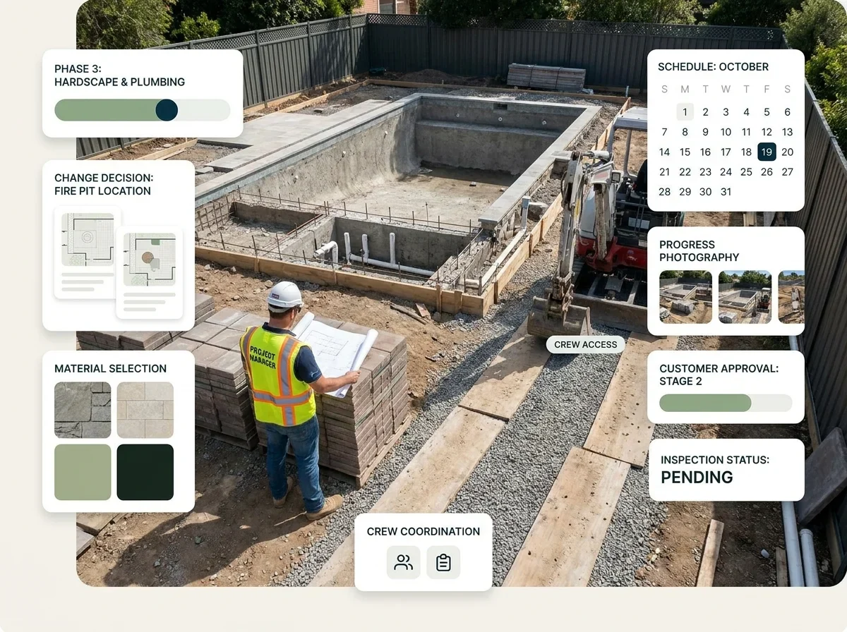 Illustration of pool construction