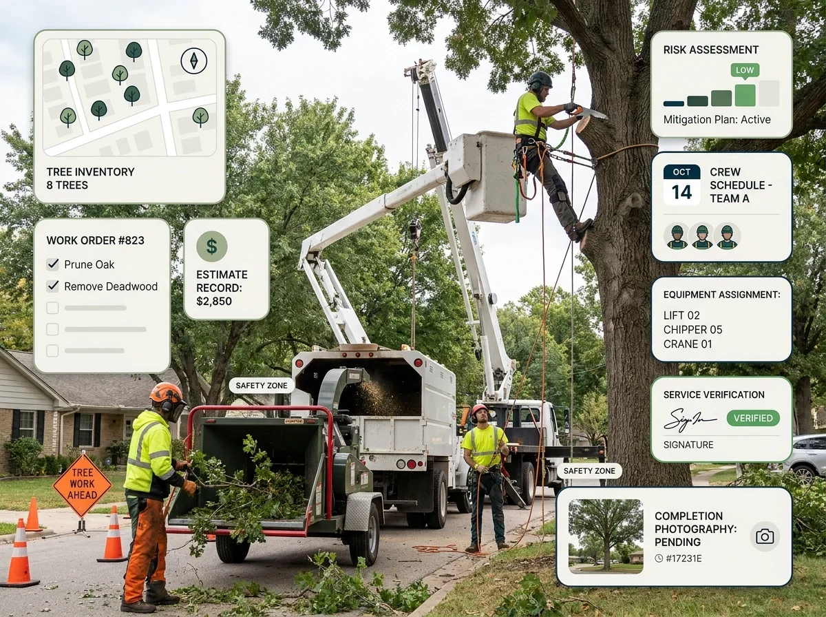 Illustration of tree care